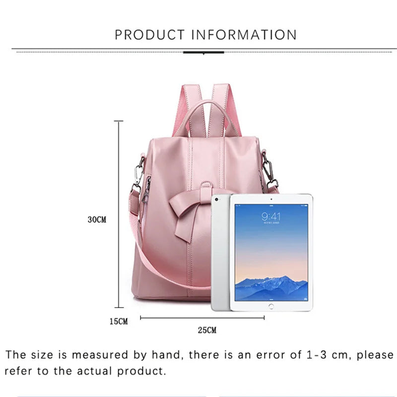 TRAVEASY PU Leather Vintage Bows Cute Woman Backpack