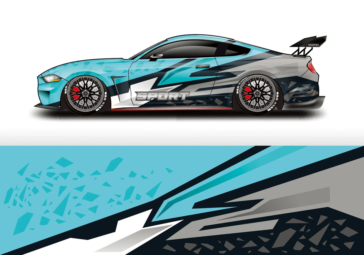 Colorful Stitching Full Body Racing RV Graphic Decals Vinyl Wrap Camo Custom Size Color Changing DIY Car Full Wrap 300*60cm