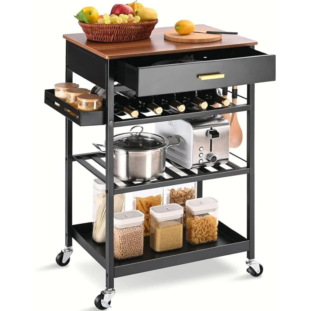 TOOLF Kitchen Island Cart with Drawer, Rolling Kitchen