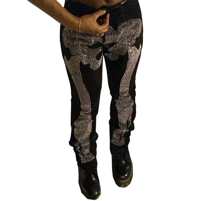 New Man Stretchy Jeans Black Skinny Hot Drill