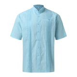 Summer Shirt Men's Short Sleeve Cotton Linen Tshirt