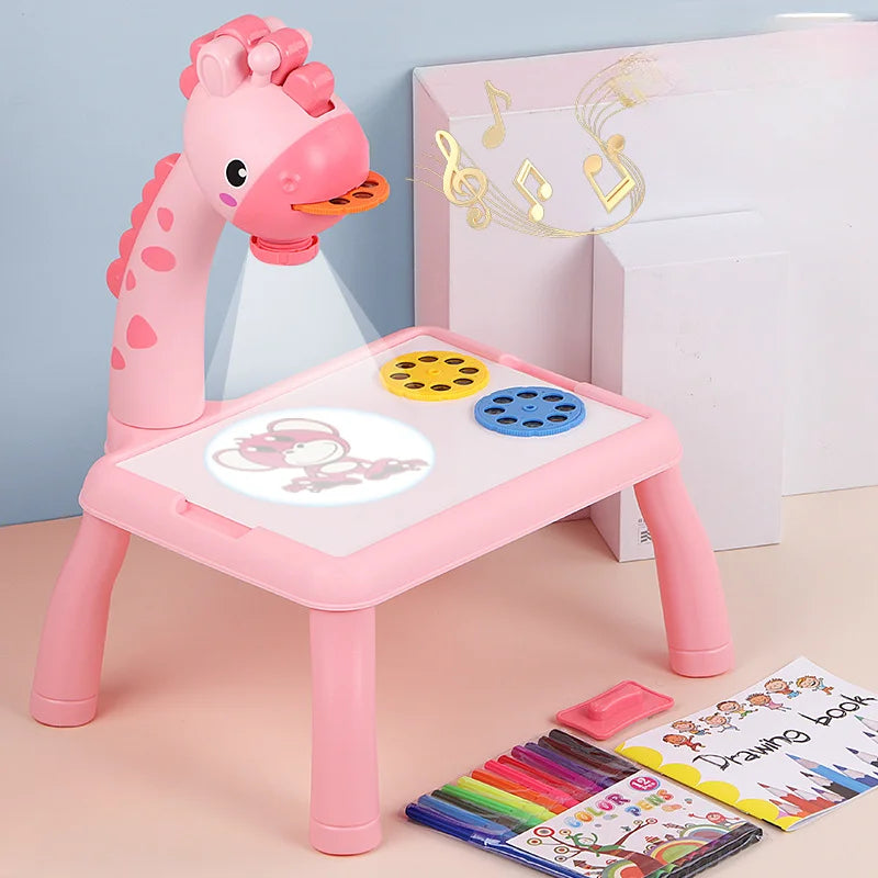 LED Projector Board Giraffe Hand Writing Painting Desk