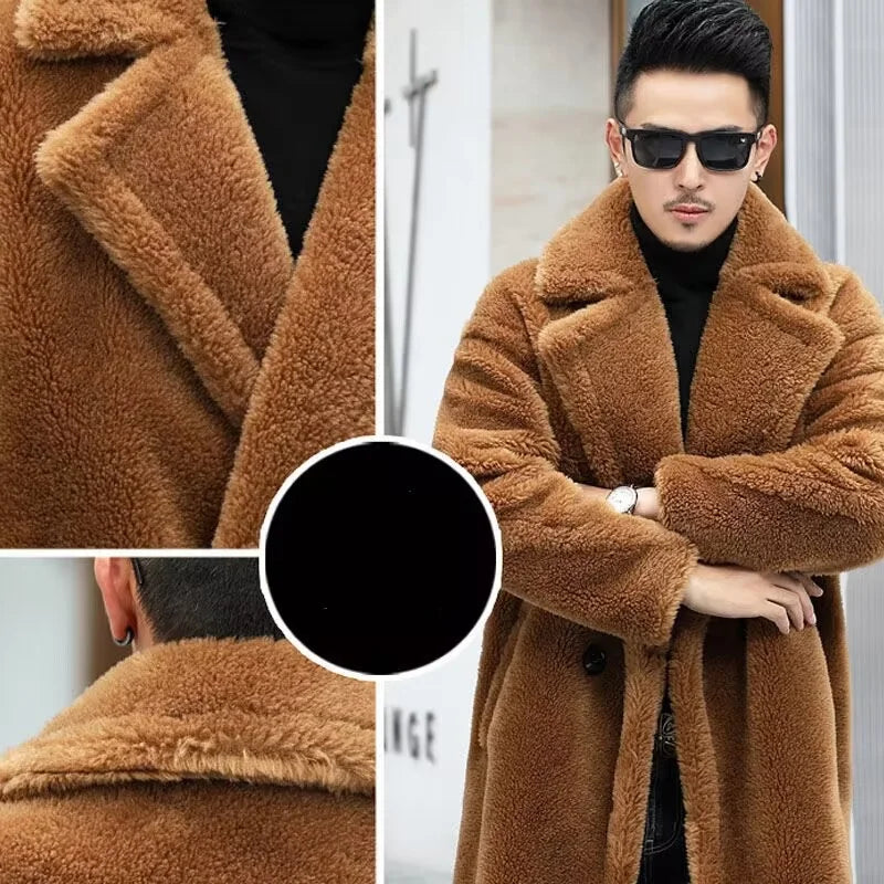 Fur Parkas Warm Men's Long Jacket New 2023