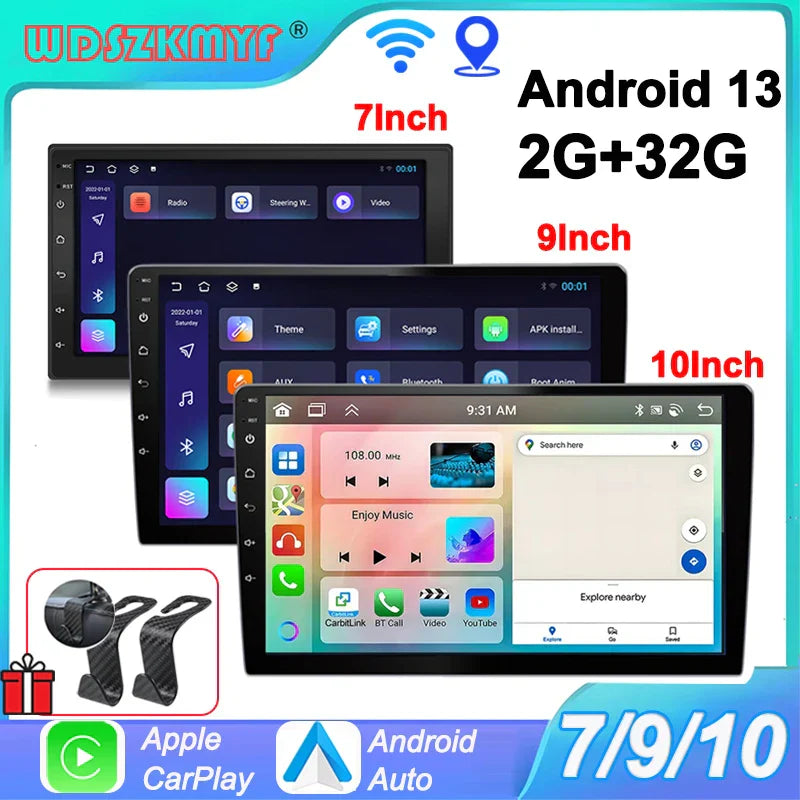 7"9"10" Android 13 Car Radio Androidauto Carplay 2