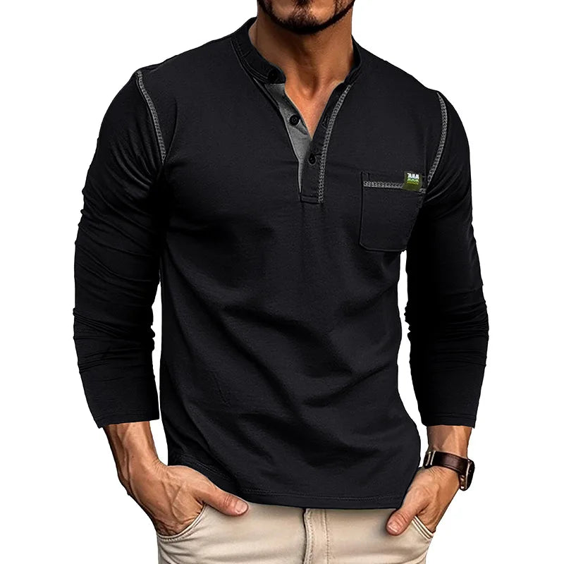 New Spring Polo T Shirt for Men Long