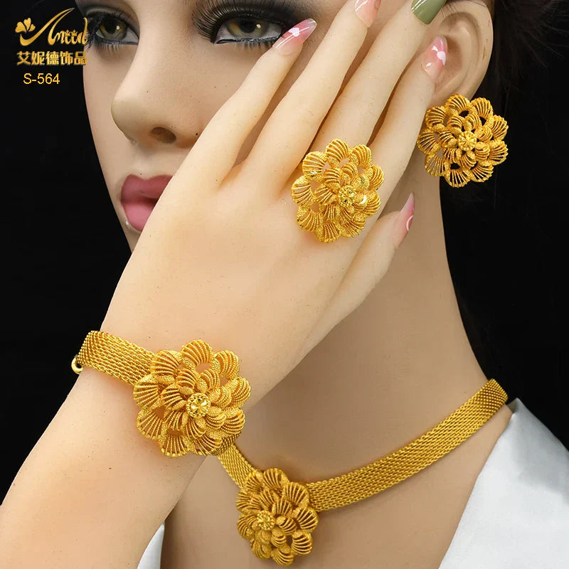 Indian Luxury Necklace Jewelry Sets For Women Dubai