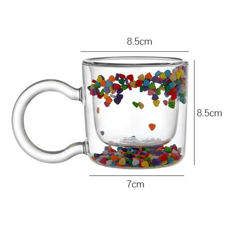 200ml Multicolor Heart Shaped Quicksand Cup Creative Double