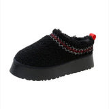 New Warm Fur Ankle Boots Women Flats Platform