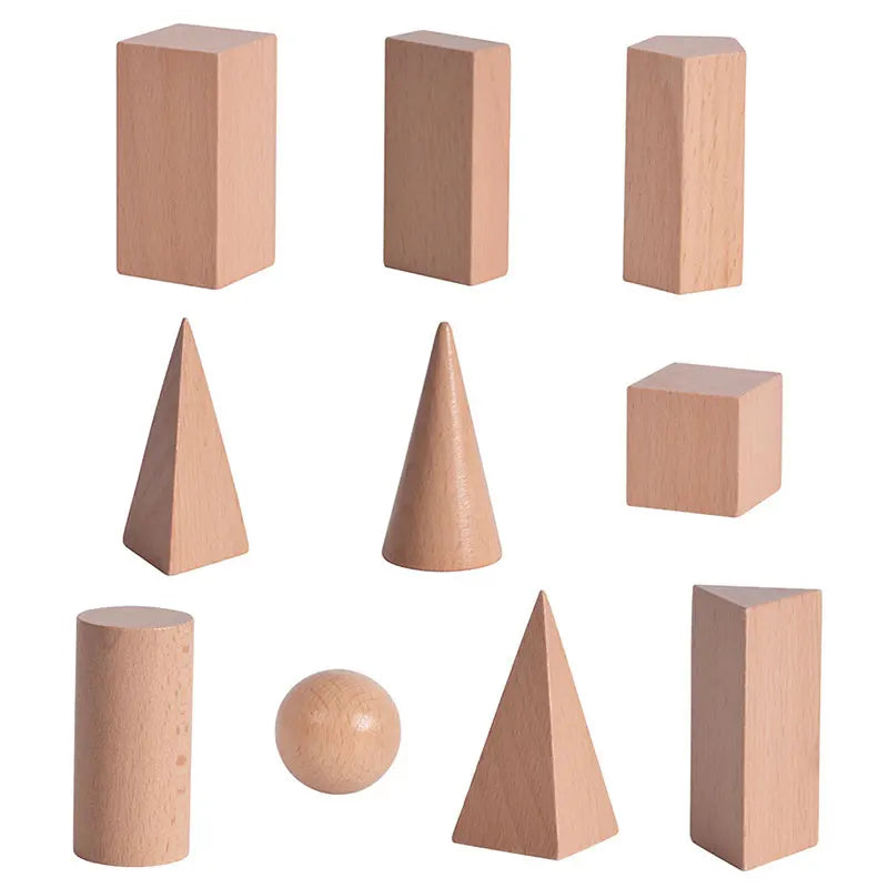 Mini DIY Wooden Toys Solid Geometric Shape Building