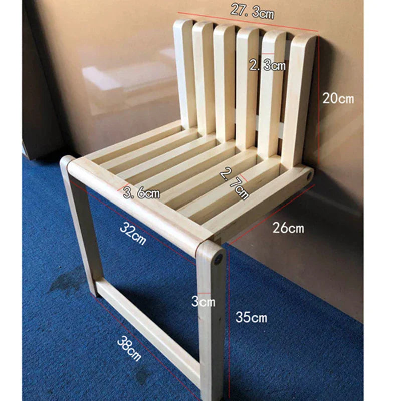 Folding Footstool Wall-Mounted Wall Folding Porch Chair Door
