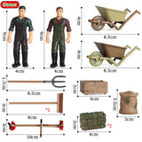 Oenux Farm House Model Action Figures Farmer Motorcycle