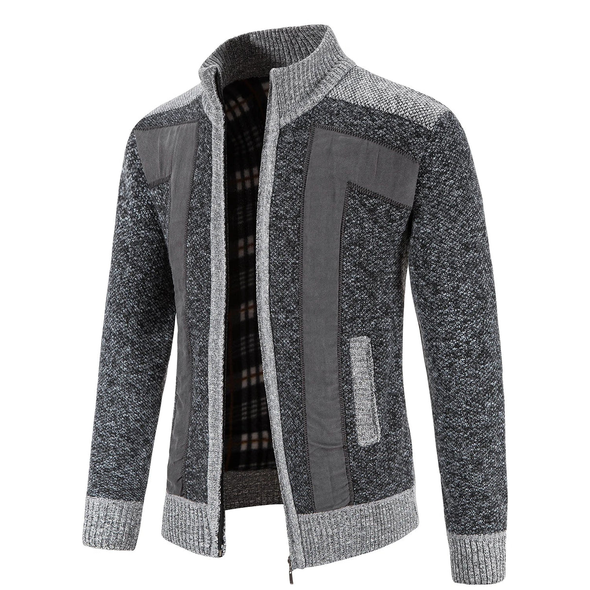 Autumn Spring Sweater Men's Cardigan Zip Up Turtleneck