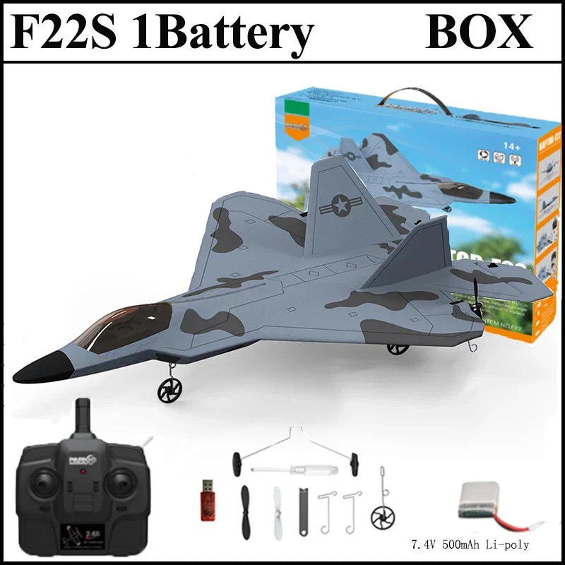 New F22S 2.4G 4CH 3D6G RC Airplane Raptor