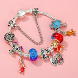 Cute Enamel Disney Princess Dress Charms Bracelet Women