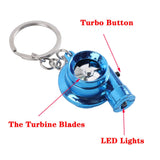 LED Mini Turbo Sound Turbocharger Keychain Spinning Turbine