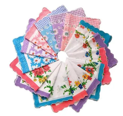 Fashion lace 100%cotton printed Handkerchiefs baby Handkerchief children