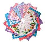 Fashion lace 100%cotton printed Handkerchiefs baby Handkerchief children