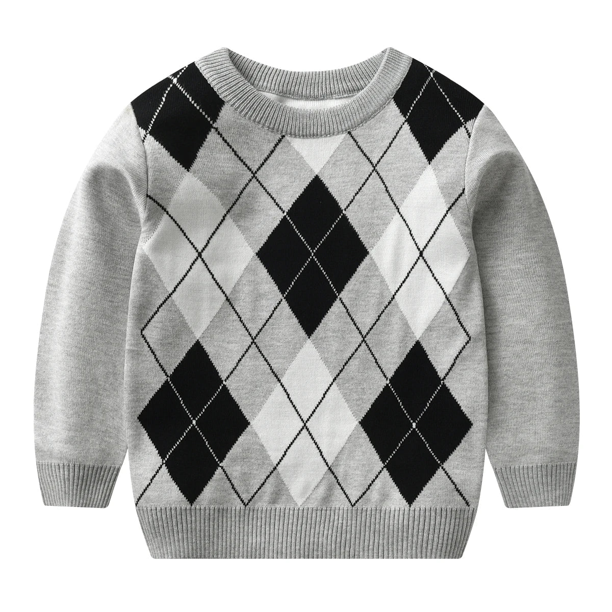 Autumn and winter boy warm sweater plaid lattice
