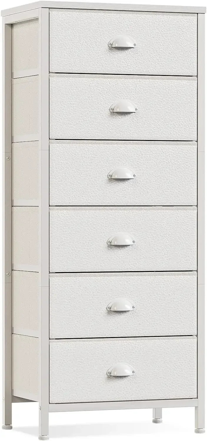 Furnulem White Dresser, Tall Storage Tower Standing Organizer