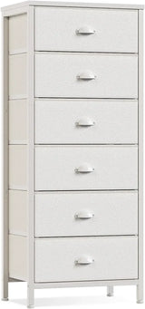 Furnulem White Dresser, Tall Storage Tower Standing Organizer