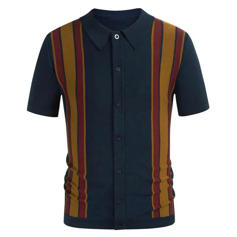 Men's Summer Short Sleeve Polo Shirts Knitted Business