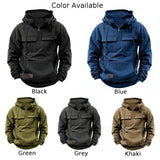 Loose Sweatshirt Men Pullover Solid Color Black Blue