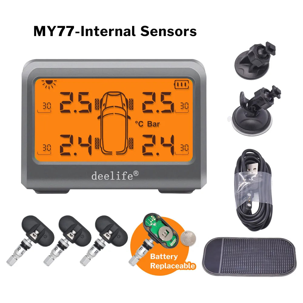 Deelife Solar TPMS Car Tire Pressure Monitoring System