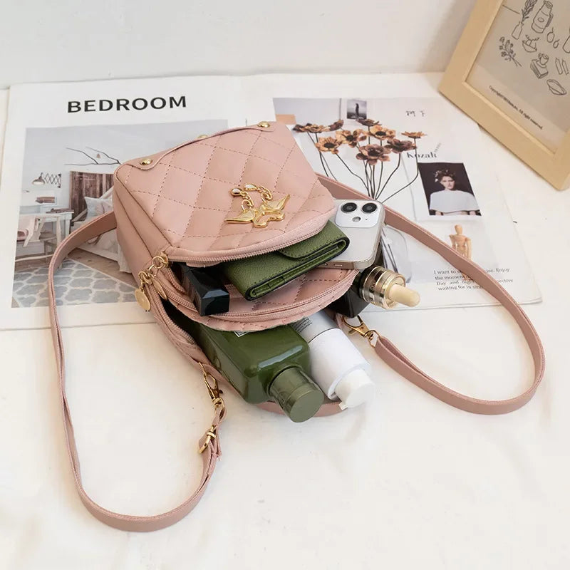 Mini Backpack for Women Cute Swan Hanging Embroidery