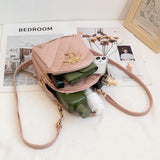 Mini Backpack for Women Cute Swan Hanging Embroidery