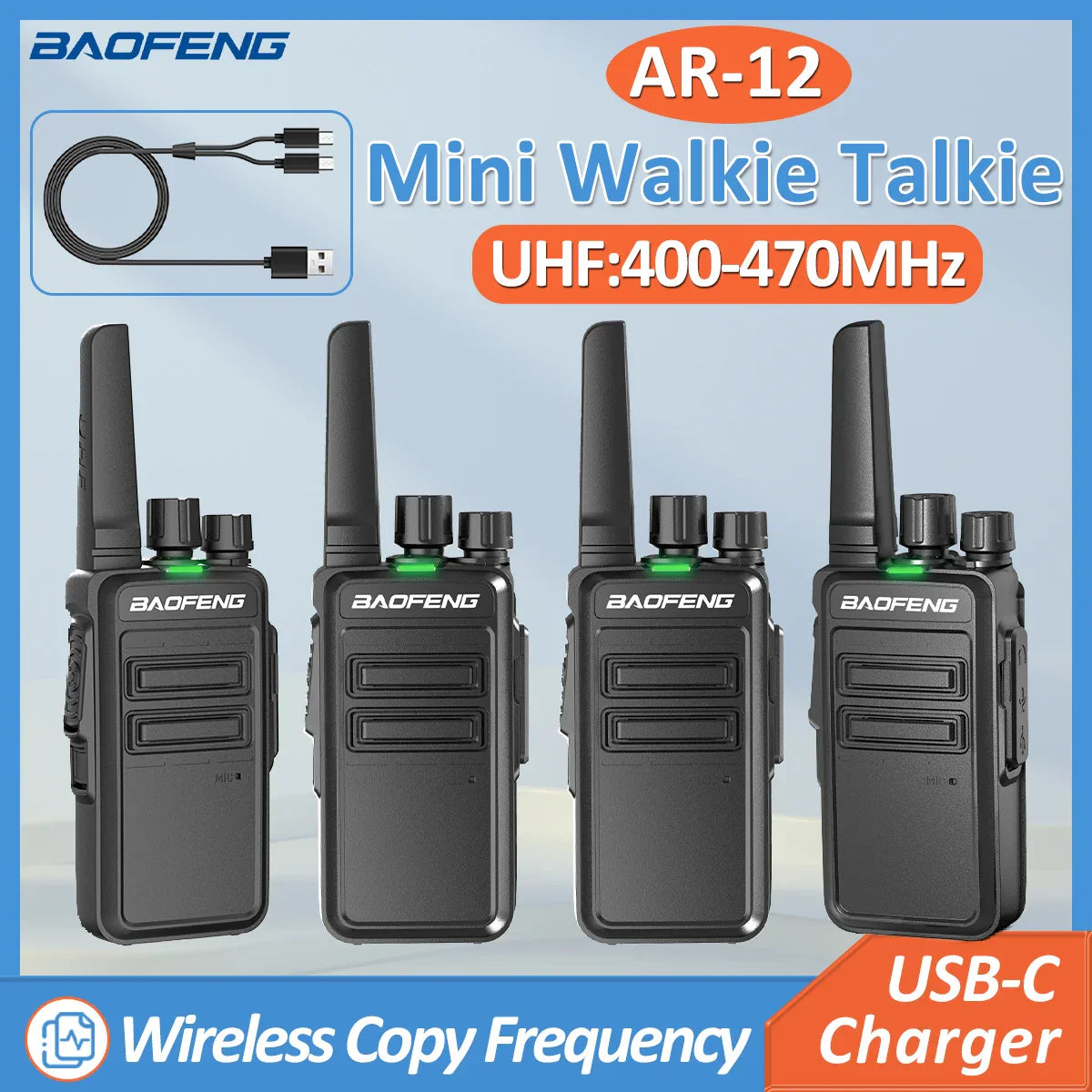 2/4 PCS Baofeng AR-12 Mini Walkie Talkie Wireless
