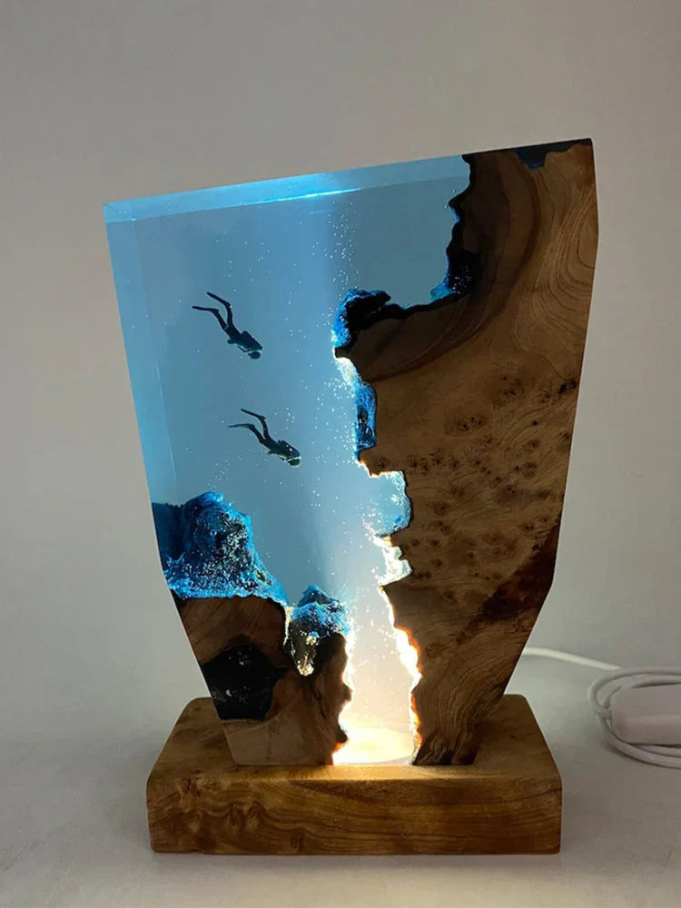 Seabed World Organism Resin Table Light Creactive Art