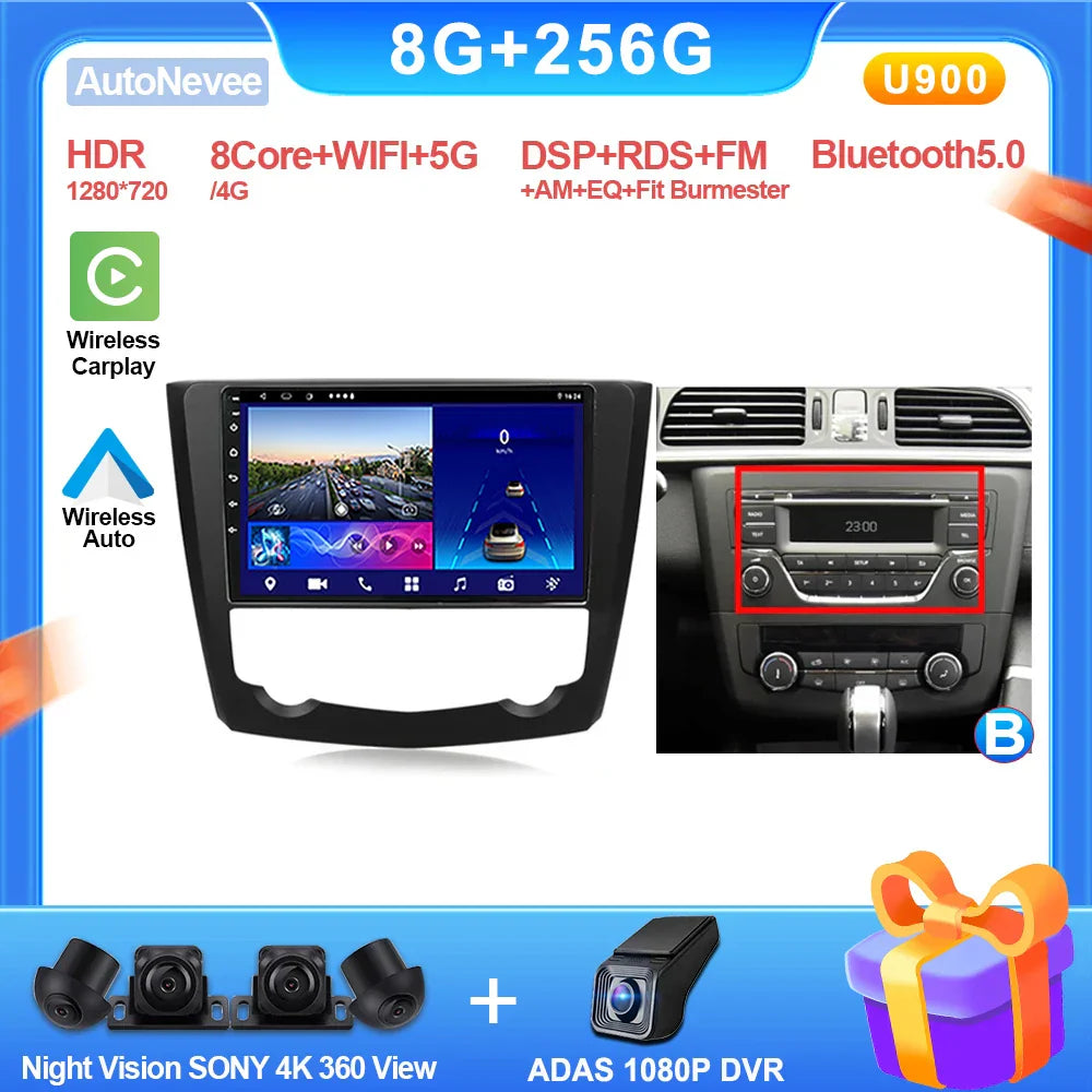 9" CarPlay Android Radio for Renault Kadjar (2015-2019)