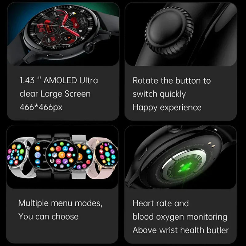 2024 True AMOLED Smart Watch Ladies Screen Always