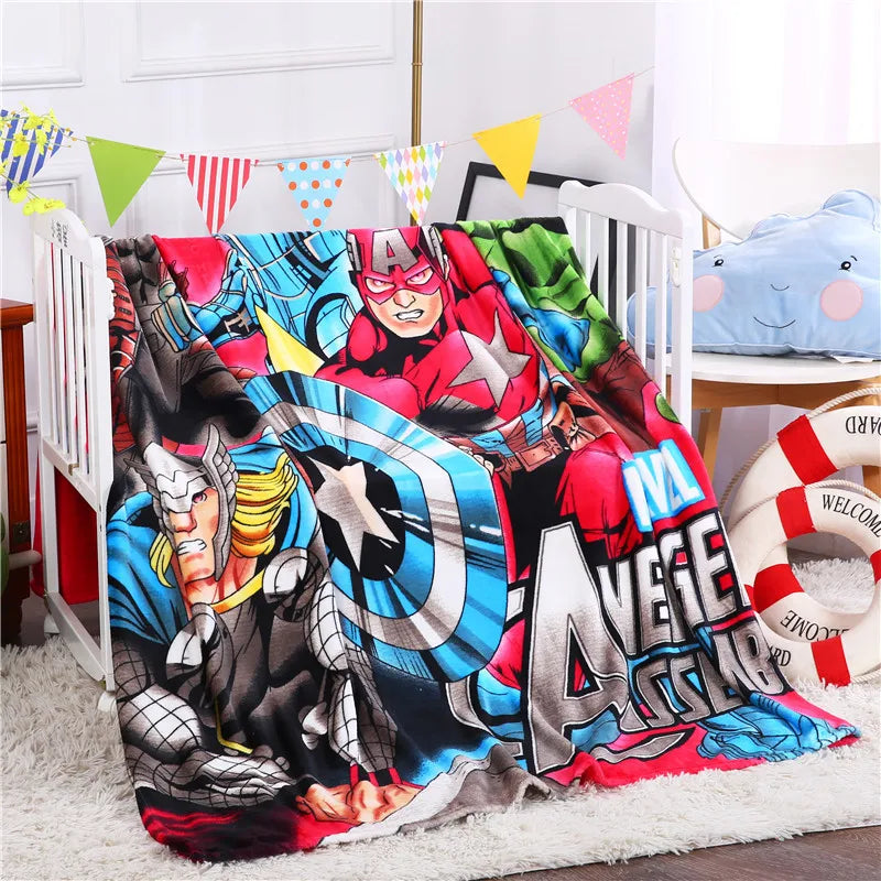 Disney Cartoon iron Man Spiderman Blanket Cartoon Printed