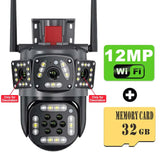 6K 12MP Security Camera WiFi Wireless Outdoor Three