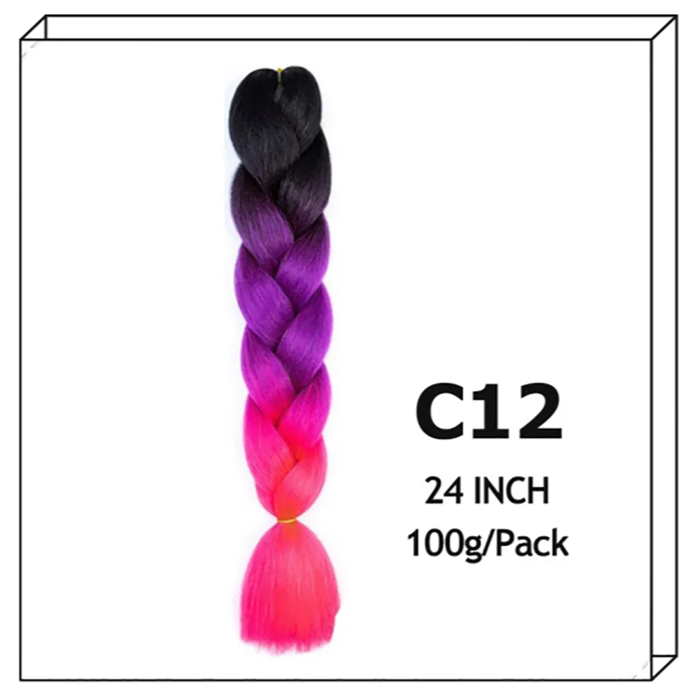 24Inch Synthetic Long Jumbo Ombre Braiding Hair For