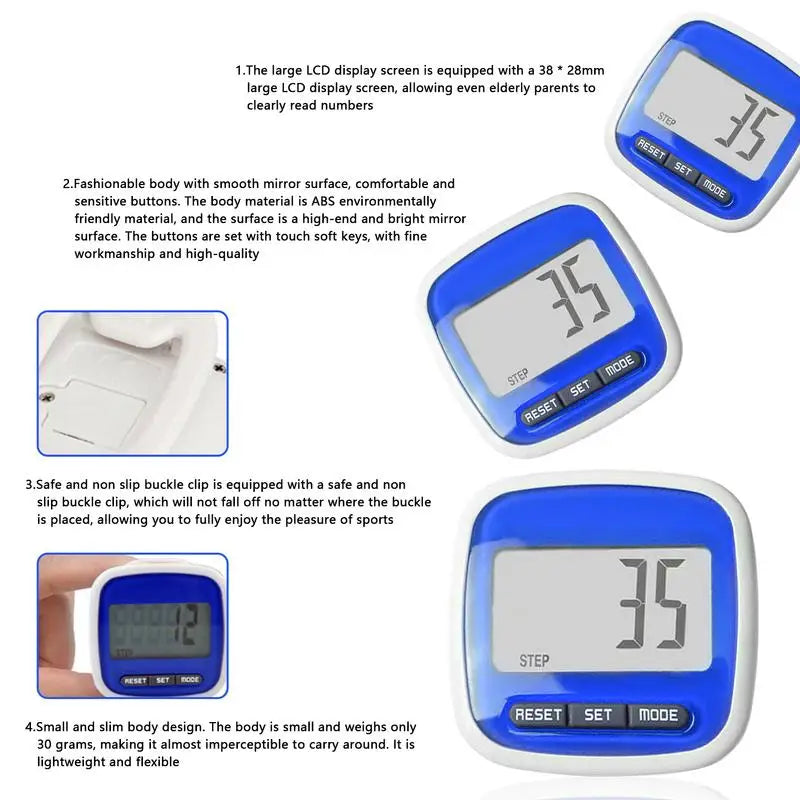 Mini Digital Step Counter Large Screen Smart Electronic