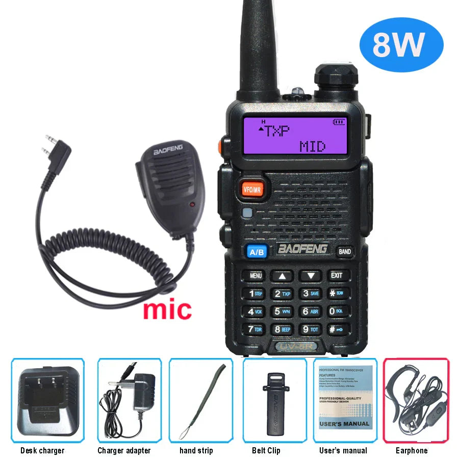 Baofeng UV 5R Walkie Talkie True 8W Portable