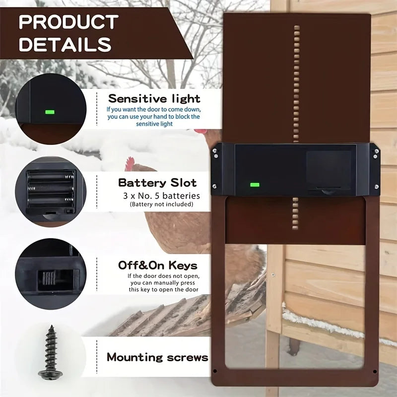 Automatic Chicken House Door with 12 Pockets Eggs