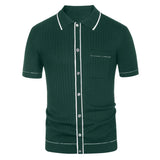 Men's Luxury Knitted Short Sleeve Polo Shirt Casual