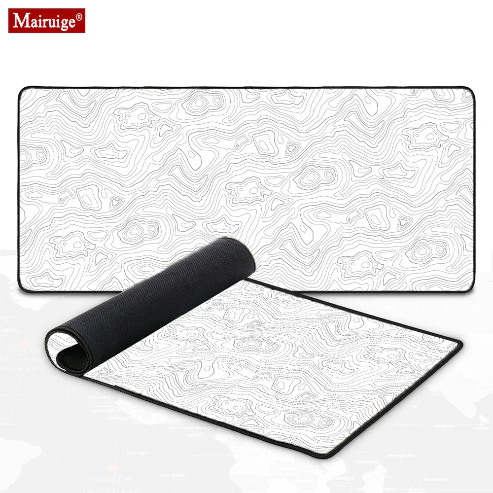 Big Art Mousepad White Black Desk Protector Pad