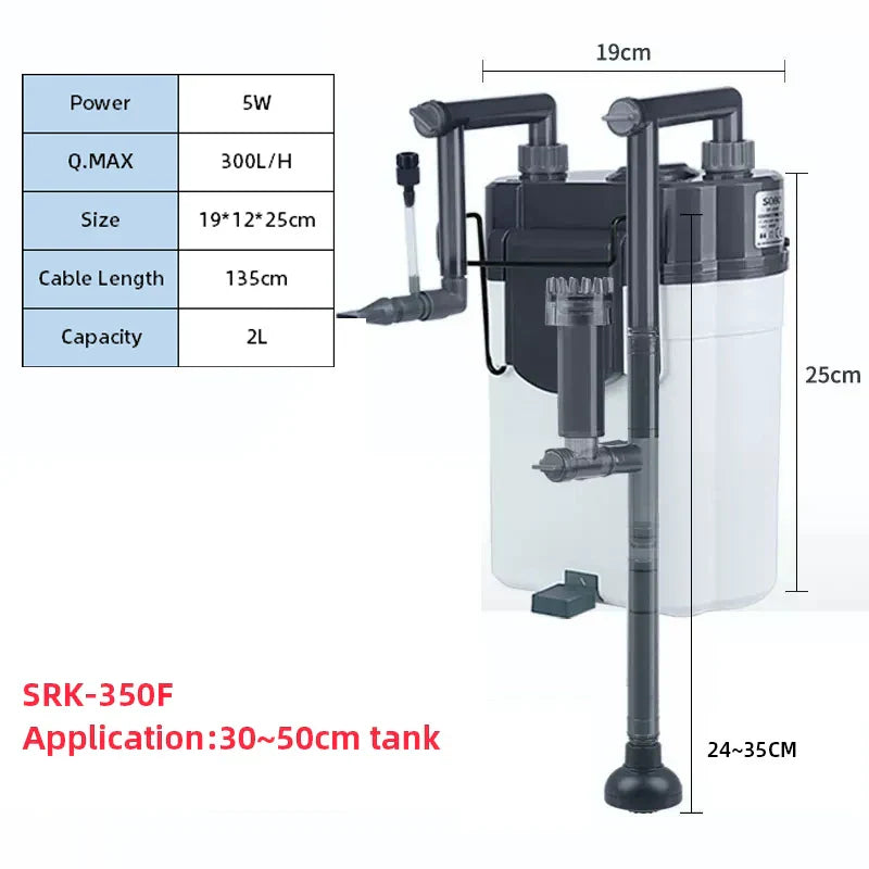 Aquarium Filter System Waterfall rainforest Mute Aquarium External