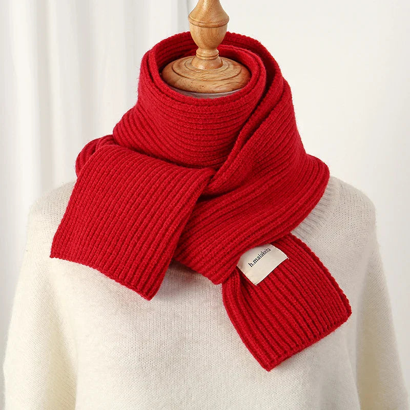 Warm Knitted Wool Soft Scarf Women Solid Korean