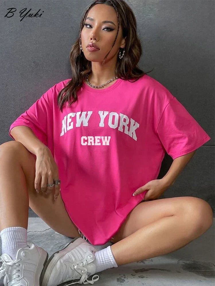 Blessyuki Summer Plus Size Cotton Tshirts Women 2023