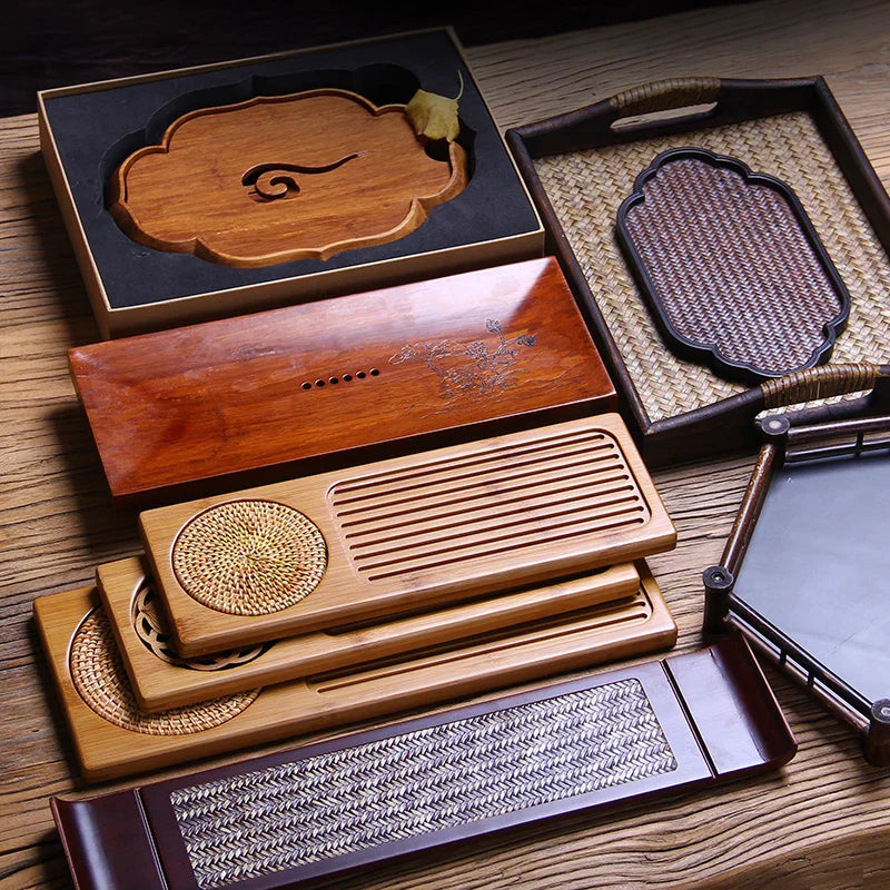 Kitchen Dish Tea Tray Modern Coffeeware Teaware Bamboo