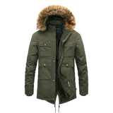 2024 New Winter Men Long Coat Military Fur