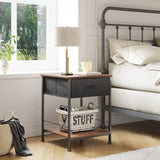 Nightstand Set of 2, End Table with Fabric
