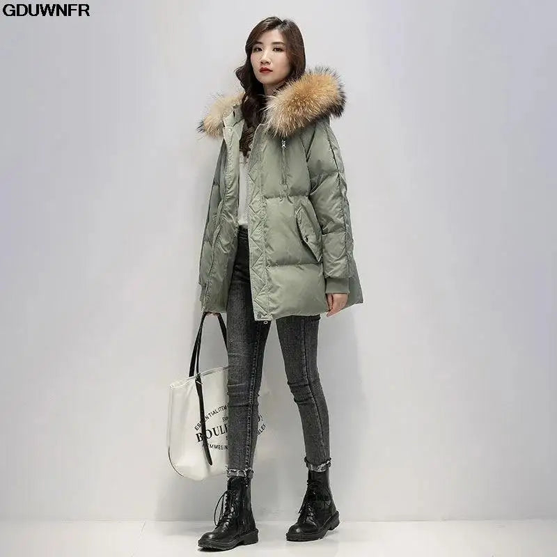 2023 New Warm Thicken Loose Down Jacket Women