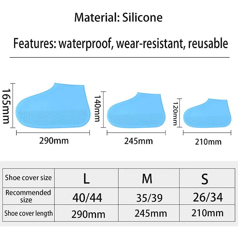 6 Colors Silicone Waterproof Shoe Covers Reusable Rain
