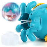Cartoon Octopus Green Bubble Shakes His Head And